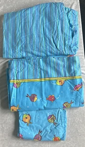 JC Penney Home Collection Fish Under The Sea Twin Bed Sheet Set OOP VTG NWD NEW - Picture 1 of 21