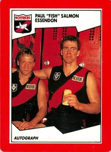 1989 ESSENDON BOMBERS AFL Card PAUL SALMON Scanlens - Picture 1 of 2