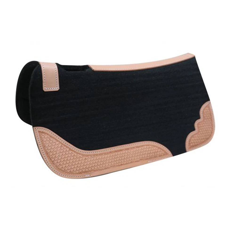 Showman Mini Miniature Black Felt Saddle Pad Vented Wither Wear Leathers 20x 20"