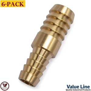 6-PACK! Value Line Brass Hose Mender Splicer Union, 1/2x3/8 Barb 122HBL-8-6 - Picture 1 of 4