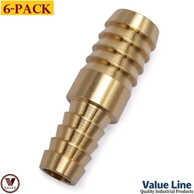 6-PACK! Value Line Brass Hose Mender Splicer Union, 1/2x3/8 Barb 122HBL-8-6 - Image 1 of 4