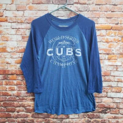 🔥 Chicago Cubs World Series Champions 2016 Majestic Threads Shirt Women's Large - Image 1 of 4
