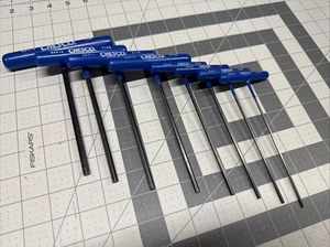 Chesco Tools 8 Piece SAE T handle Hex Allen Key Set USA Blue - Picture 1 of 2