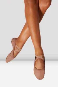 Kids Girls Bloch Performa Canvas ballet shoe Split sole S0284G B coffee sand - Picture 1 of 4