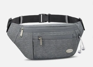 Entchin 4 Zip Compartment Fanny Pack--Gray--NEW WITH TAGS - Picture 1 of 6