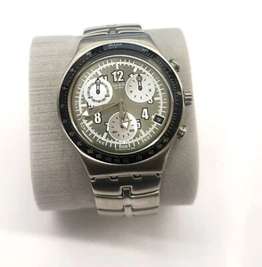 SWATCH IRONY CHRONO - 2003 - YCS439G - Cloud Grey - New - Picture 1 of 3