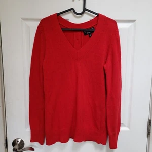 Suéter Banana Republic Filpucci Rojo Merino Cachemira Botón Espalda Cuello en V Para Mujer M - Imagen 1 de 4