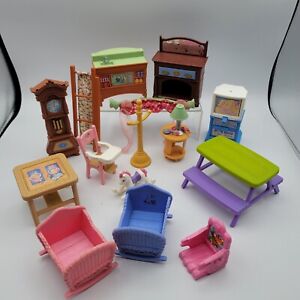 Vintage Fisher Price Loving Family Dollhouse Funiture Mix Lot of 15