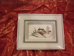 Vintage Estee Lauder 1978 Porzellan Winterszene Seife/Schmuckschale - Bild 1 von 3