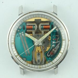 Vintage Bulova Accutron Spaceview 4-9 2528 A Tuning Fork Wristwatch 214 Steel