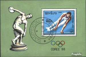 Laos block121 (complete issue) used 1988 olympic. Summer ´88, S - Picture 1 of 1