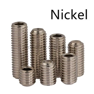 Nickeled 12.9 Steel Hex Socket Set Screw Cup Point Grub Screws M2.5 M3 M4 M5-M10 - Picture 1 of 12
