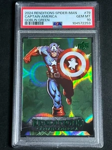 2024 Upper Deck Marvel Renditions Goblin Green Captain America #79 PSA 10 SP MCU - Bild 1 von 2