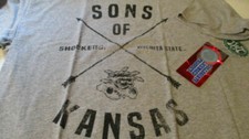 Alma Mater Men's Wichita State Shockers Sons Of Kansas Tee Shirt, Gray, Large