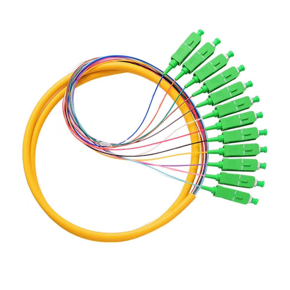 Lot of 2 1.2M 12 Fibers SC/APC 9/125 Singlemode Fiber Optic Pigtail 0.9mm - Image 1 of 2