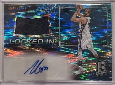 MARC GASOL 2016-17 PANINI SPECTRA LOCKED IN GU JERSEY AUTO NEON BLUE /99 - Image 1 of 2