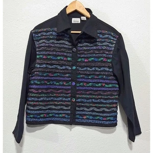 Halsey clection Damen Boho Artwear Baumwolle Jacke Knopfleiste Mehrfarbig Größe S - Bild 1 von 12