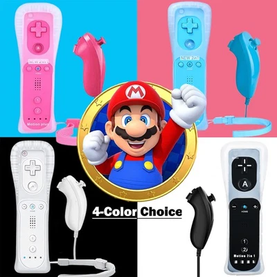 BONACELL Remote Controller & Nunchuck for Nintendo Wii /Wii U Console - With Motion Plus