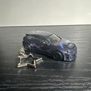 Subaru WRX STI Hatch Blue Diecast Keychain 1:64 Hot Wheels Matchbox Gift - Picture 1 of 2