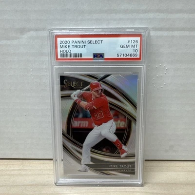 Mike Trout 2020 Panini Select White Prizm #126 PSA 10 - Image 1 of 2