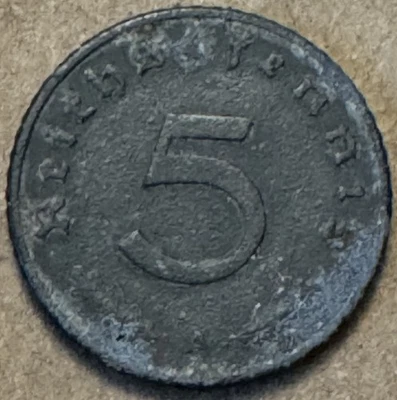 Alemania Tercer Reich - 1940 A - 5 Reichspfennig - Segunda Guerra Mundial - Águila de Guerra Foto 1 de 3