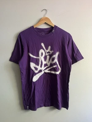 Camiseta vintage Y2K Lifted Research Group graffiti logotipo púrpura para hombre talla pequeña Foto 1 de 4