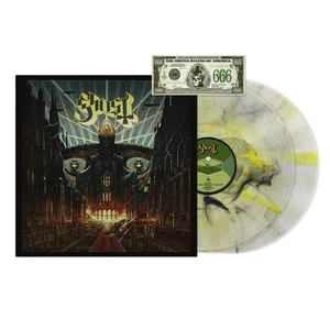 GHOST MELIORA DELUXE 10 ANNIVERSARY SPIRIT YELLOW BLACK SMOKE VINYL  LP IN HAND - Picture 1 of 1