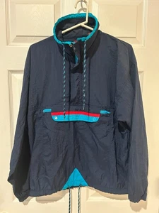 Hot Zone Damen Navy Nylon Pullover Windbreaker 1/4 Zip Jacke Gr. S - Bild 1 von 20