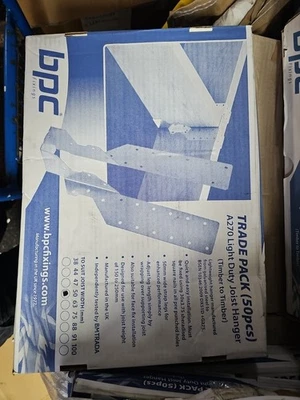 BPC FIXINGS BPC JOIST HANGERS 50mm x 270mm timber to timber X50 In a Box TRADE PACK 50PCS