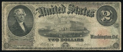 United States 2 Dollars Legal Tender Note 1917 Red Seal P-188(3) Elliott White - Image 1 of 2
