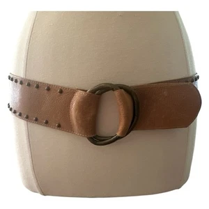 Streets Ahead Belt Women Large Double D Ring Stud Italian Leather Buckle BOHO - Picture 1 of 20