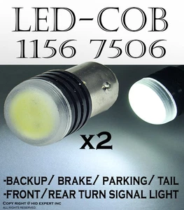 x2 1156 7506 7527 COB LED Plasma Señal de giro trasero Super Blanco Bombillas O626 - Imagen 1 de 7