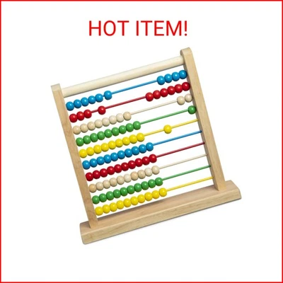 Melissa & Doug Abacus - Juguete de conteo educativo clásico de madera con 100 cuentas Foto 1 de 2