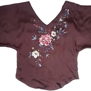 Women's Kimono Top White House Black Market XS NEW Tags Satin Embroidered  - Picture 1 of 9