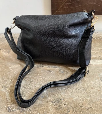 Cartera de hombro con cremallera superior de cuero sintético negro Scarleton. Pequeño. Correa ajustable. Foto 1 de 4