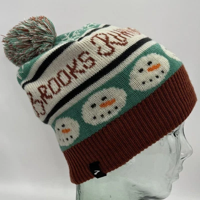 Brooks Running Merry Pom Muñeco de Nieve Gorro Unisex Ropa para Correr Escarchado Navidad Foto 1 de 4