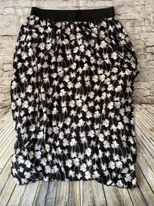 LULAROE BLACK WITH WHITE PALM TREES LONG SKIRT 2XL PLUS - Picture 1 of 7