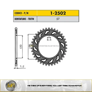 YAMAHA TDR 125 DE 1993 A 2001 CORONA EN ACERO SUNSTAR PASO 428 CON 57 DIENTES - Imagen 1 de 1