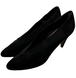 Sesto Meucci Size 7.5 Narrow Shoes Black Suede Made in Italy Heels Pumps - Picture 1 of 15