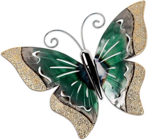 Wandobjekt Schmetterling grün | Dekoobjekt Wanddeko Hängedeko Wandbild | 23x28cm - Bild 1 von 1
