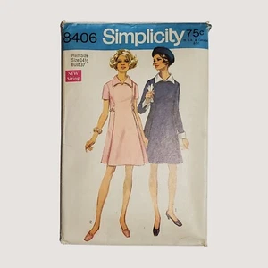 1969 Simplicity 8406 Schnittmuster Misses Gr. 14 1/2 Kleid SCHNITT - Bild 1 von 6