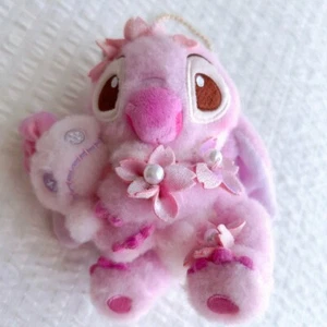 Tokyo Disney Store Stitch & Scrump Plush Toy Key Chain SAKURA Pink 2025 Japan - Picture 1 of 12