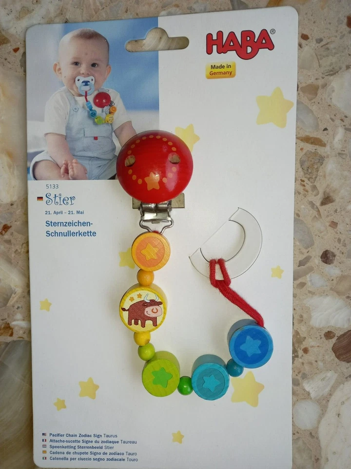 HABA 5133 Schnullerkette Sternzeichen Stier - Bild 1 von 1