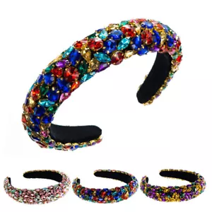 Lady Hairbands Sparkly Rhinestones Anti-slip Hair Hoop Headwear Baroque Style v - Picture 1 of 10
