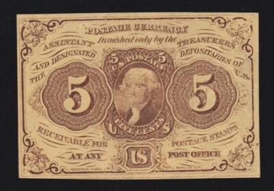 US 5c Fractional Currency Note 1st Issue w/ "ABC" FR 1230 Ch AU (006) - Image 1 of 2