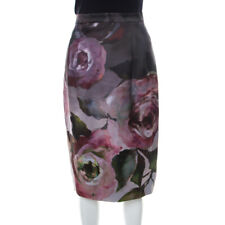 Escada Multicolor Floral Print Knee Length Sheath Skirt L