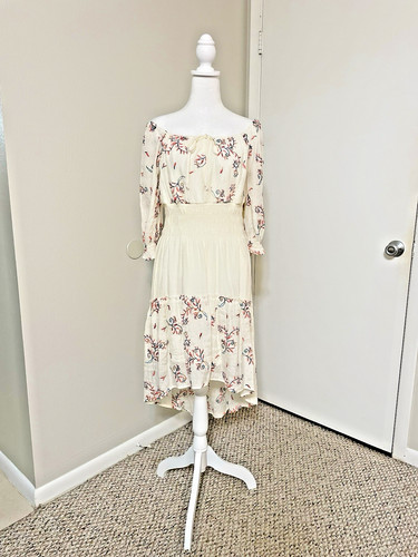 PALM ANGELS Abito Anthropologie fico e fiori nuovo con etichette PM Boho Cottage ricamato floreale a strati