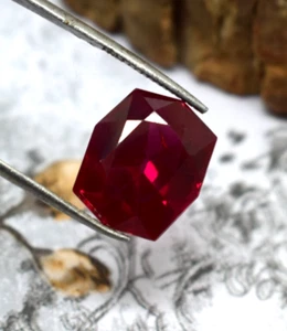 Anillo suelto rubí rojo sangre profunda paloma 13,00 quilates corte hexagonal rubí tamaño piedra preciosa - Imagen 1 de 9