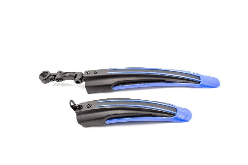 Set di parafanghi per mountain bike con ruote da 24" / 26" - nero/blu plastica - Immagine 1 di 1