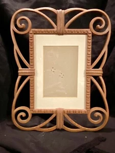 The Weston Gallery Iron Metal Picture Frame in Terra Cotta Scroll Boho Rustic - Picture 1 of 15